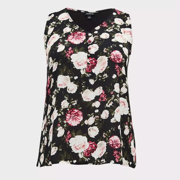 Torrid - Floral Georgette Knit Back Tank - Picture 9 of 11